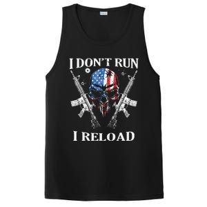 I don't Run I Reload Gun Rights AR15 Skull American Flag PosiCharge Competitor Tank