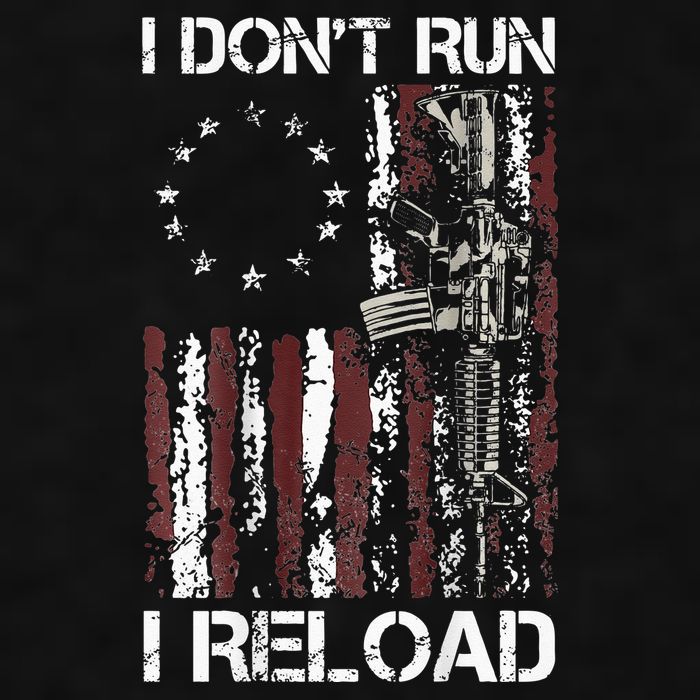 I Don't Run I Reload Gun American Flag Patriots  Ladies PosiCharge Tri-Blend Wicking Tank