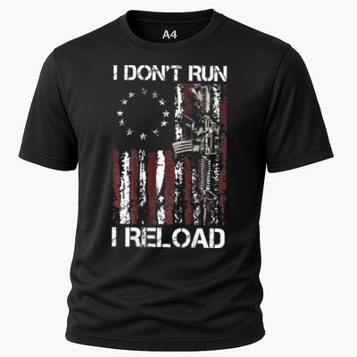 I Don't Run I Reload Gun American Flag Patriots  Performance Shirt