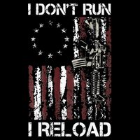 I Don't Run I Reload Gun American Flag Patriots  Full-Length Apron With Pockets