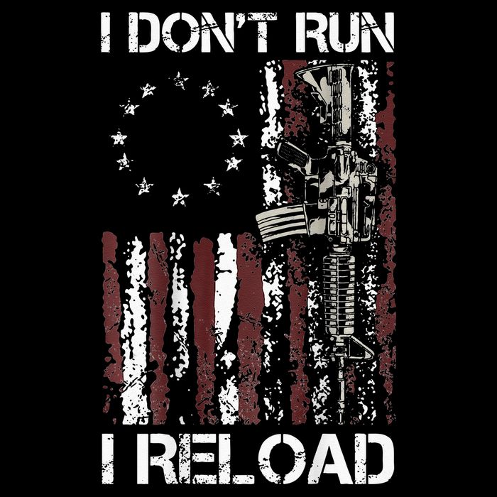 I Don't Run I Reload Gun American Flag Patriots  Full-Length Apron With Pockets