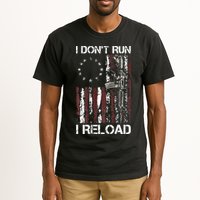 I Don't Run I Reload Gun American Flag Patriots  Tall T-Shirt