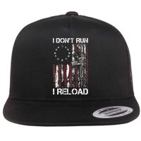 I Don't Run I Reload Gun American Flag Patriots  Flatbill Hat