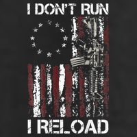 I Don't Run I Reload Gun American Flag Patriots  Crop Fleece Hoodie