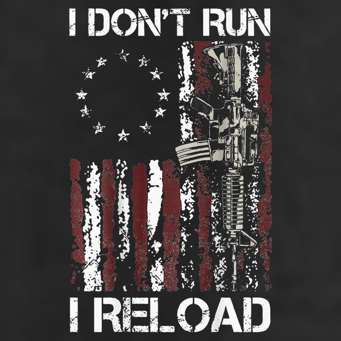 I Don't Run I Reload Gun American Flag Patriots  Crop Fleece Hoodie