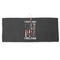 I Don't Run I Reload Gun American Flag Patriots  Large Microfiber Waffle Golf Towel