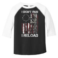 I Don't Run I Reload Gun American Flag Patriots  Toddler Fine Jersey T-Shirt