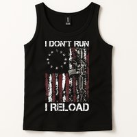 I Don't Run I Reload Gun American Flag Patriots  Tank Top