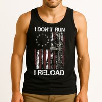 I Don't Run I Reload Gun American Flag Patriots  Tank Top