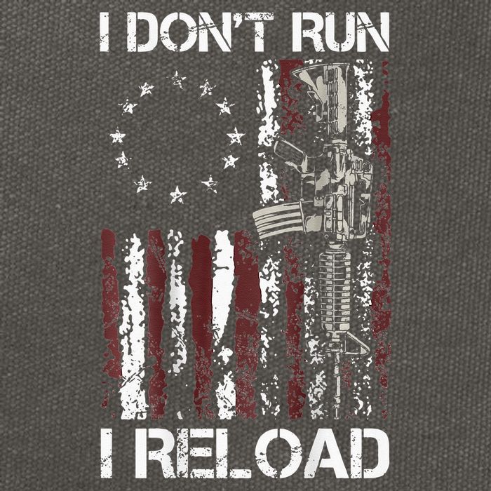 I Don't Run I Reload Gun American Flag Patriots  Cotton Canvas Backpack