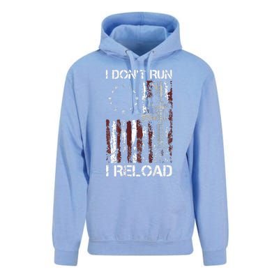 I Don't Run I Reload Gun American Flag Patriots  Unisex Surf Hoodie