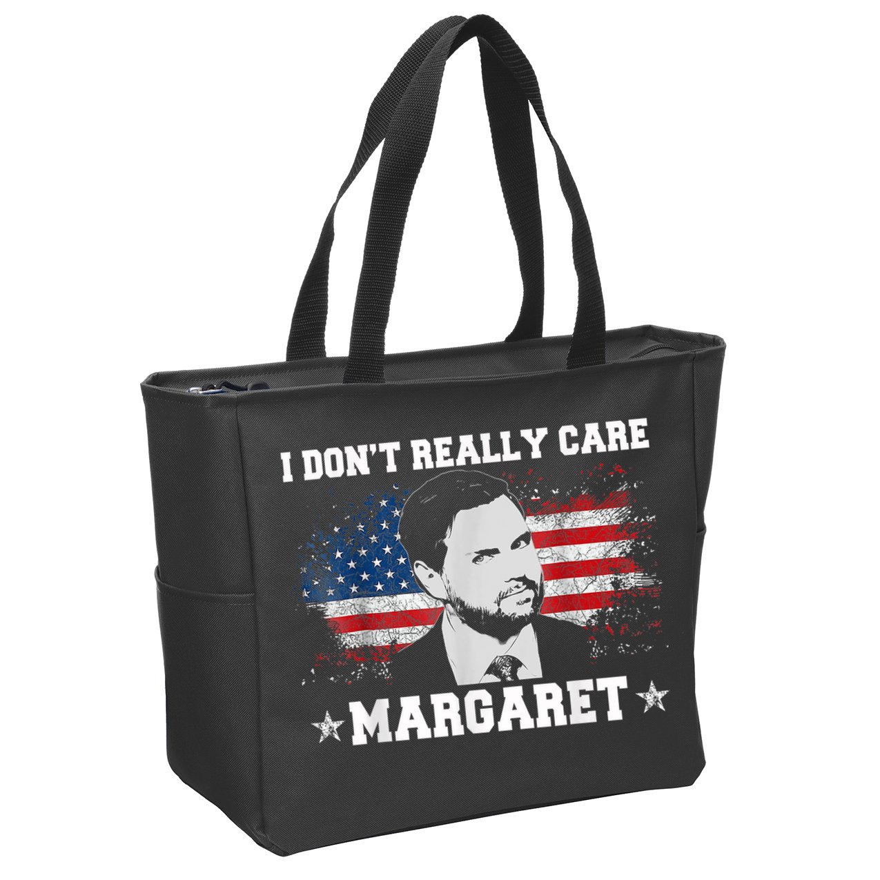 I DonT Really Care Margaret Funny Minimalist Jd Vance Zip Tote Bag