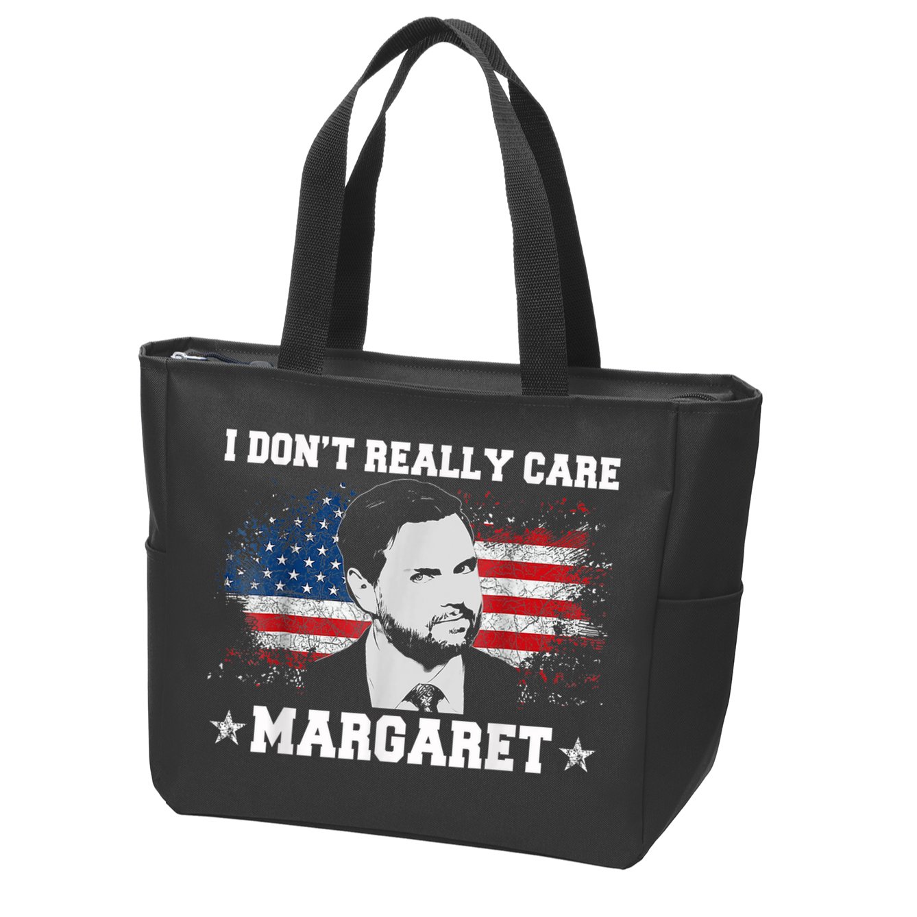 I DonT Really Care Margaret Funny Minimalist Jd Vance Zip Tote Bag