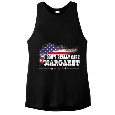 I DonT Really Care Margaret Funny Minimalist Long Sleeve Ladies PosiCharge Tri-Blend Wicking Tank