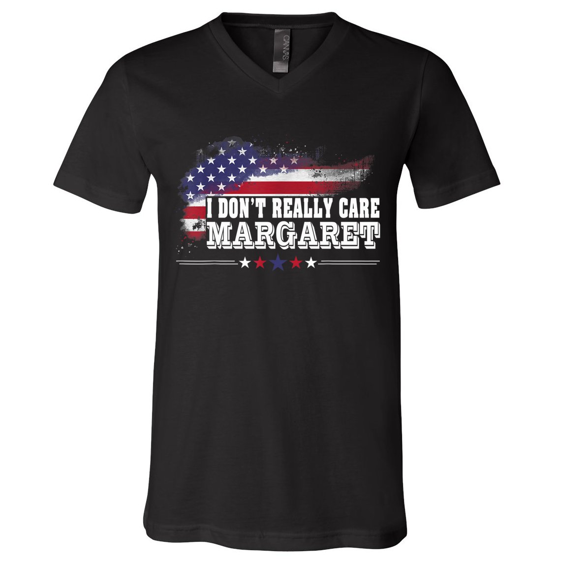 I DonT Really Care Margaret Funny Minimalist Long Sleeve V-Neck T-Shirt