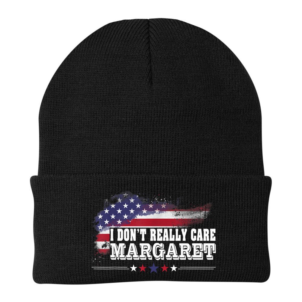I DonT Really Care Margaret Funny Minimalist Long Sleeve Beanie