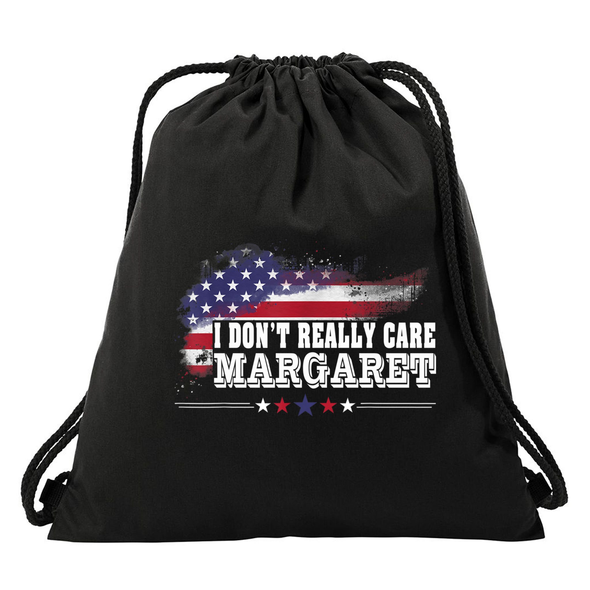 I DonT Really Care Margaret Funny Minimalist Long Sleeve Drawstring Bag