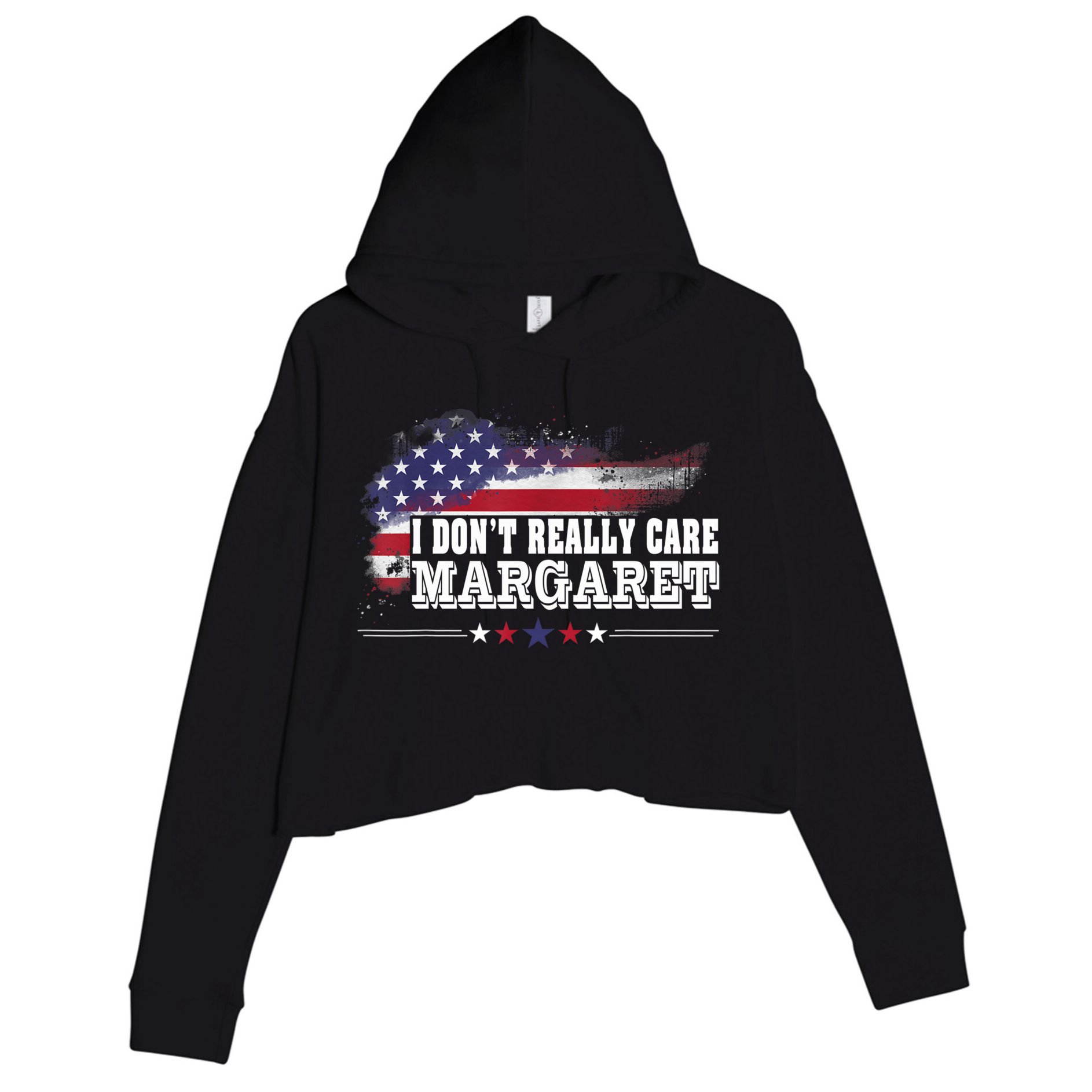 I DonT Really Care Margaret Funny Minimalist Long Sleeve Crop Fleece Hoodie