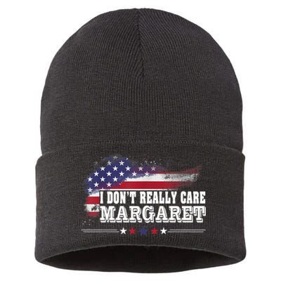 I DonT Really Care Margaret Funny Minimalist Long Sleeve Sustainable Knit Beanie