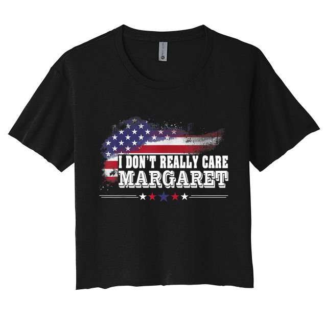 I DonT Really Care Margaret Funny Minimalist Long Sleeve Crop Top