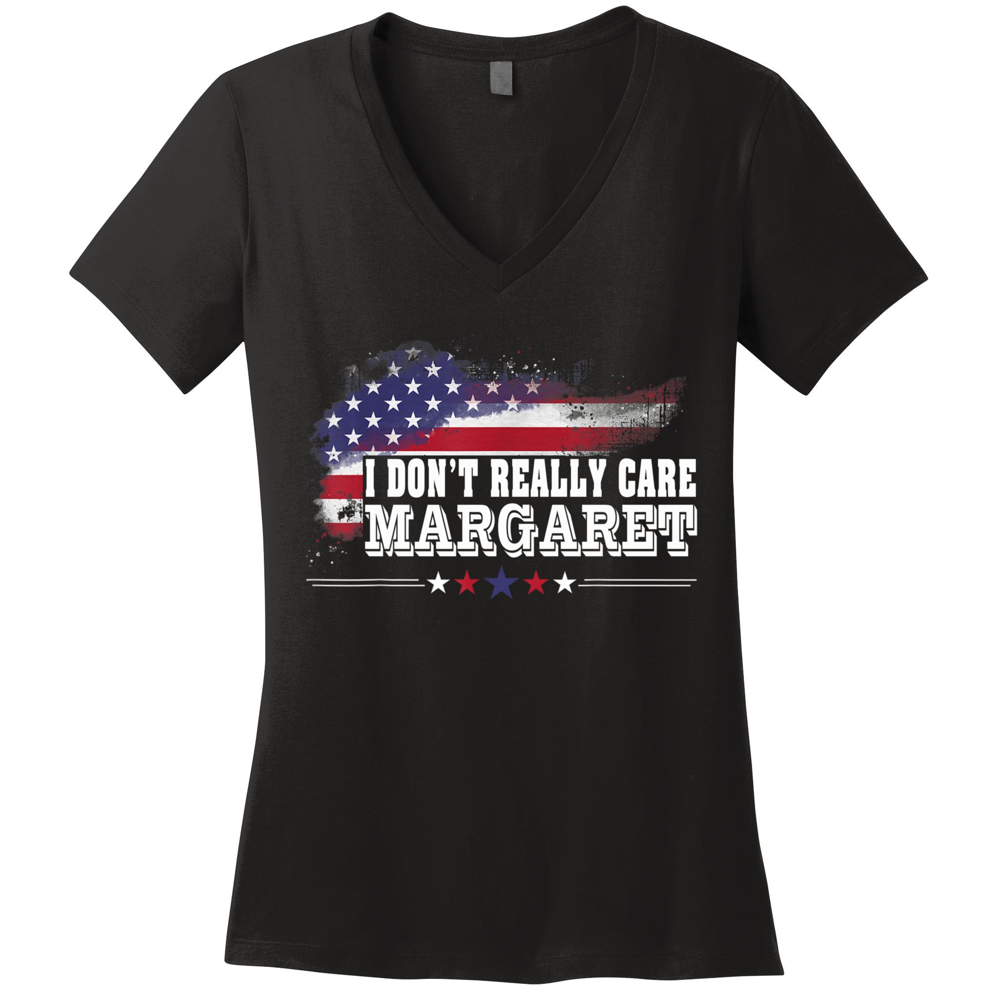 I DonT Really Care Margaret Funny Minimalist Long Sleeve Women's V-Neck T-Shirt