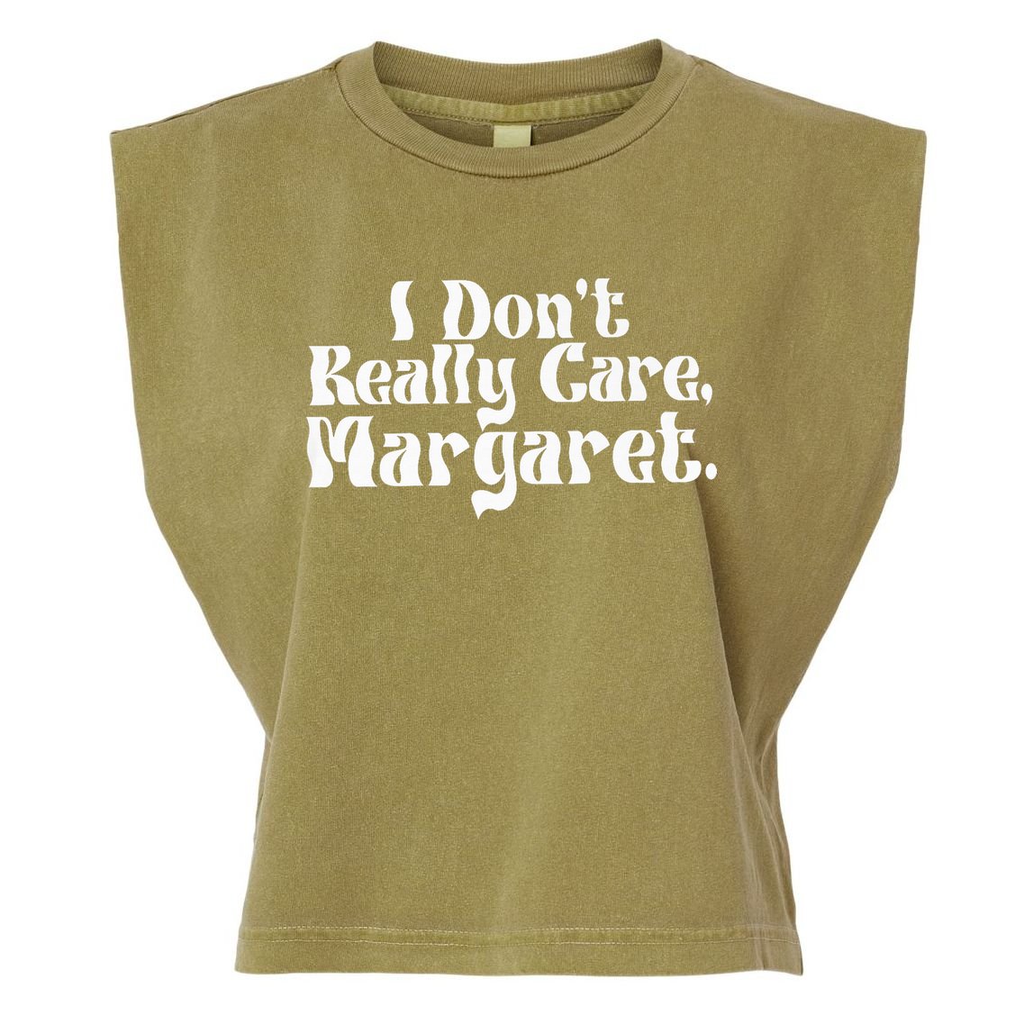 I DonT Really Care Margaret Minimalist Garment-Dyed Women's Muscle Tee