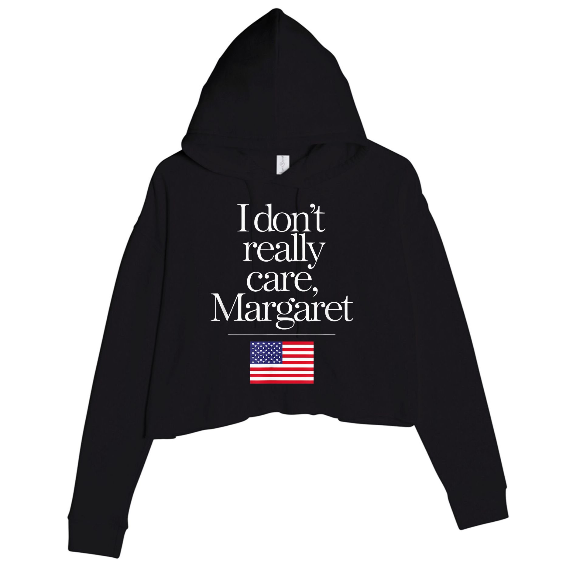 I DonT Really Care Margaret Minimalist Jd Vance Crop Fleece Hoodie