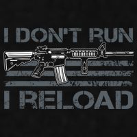I Don't Run I Reload Funny Gun Owner Pro Guns (ON BACK) Ladies PosiCharge Tri-Blend Wicking Tank