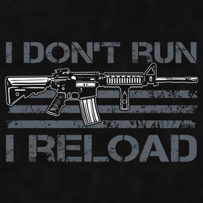 I Don't Run I Reload Funny Gun Owner Pro Guns (ON BACK) Ladies PosiCharge Tri-Blend Wicking Tank