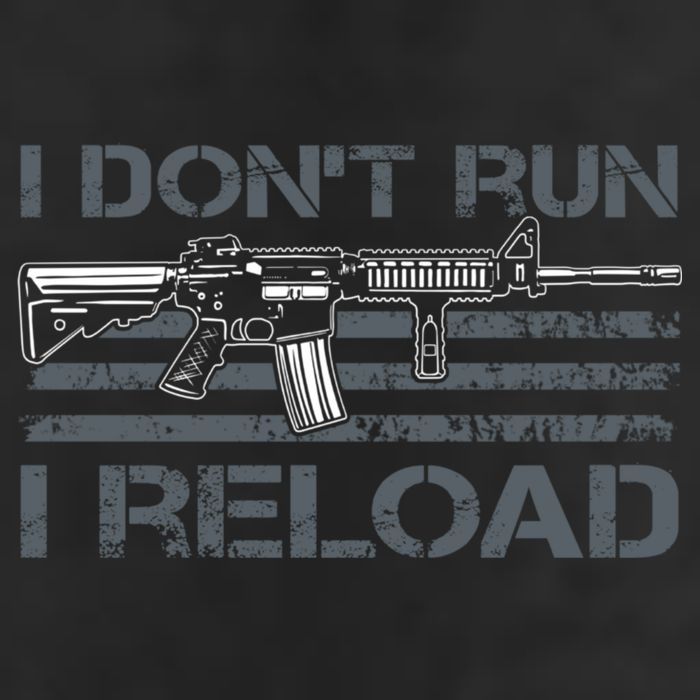 I Don't Run I Reload Funny Gun Owner Pro Guns (ON BACK) 7 Panel Mesh Trucker Snapback Hat