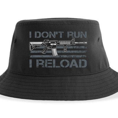 I Don't Run I Reload Funny Gun Owner Pro Guns (ON BACK) Sustainable Bucket Hat