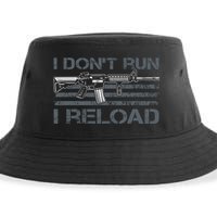 I Don't Run I Reload Funny Gun Owner Pro Guns (ON BACK) Sustainable Bucket Hat