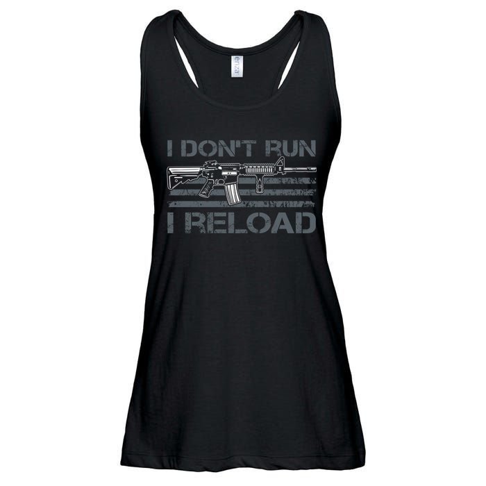 I Don't Run I Reload Funny Gun Owner Pro Guns (ON BACK) Ladies Essential Flowy Tank