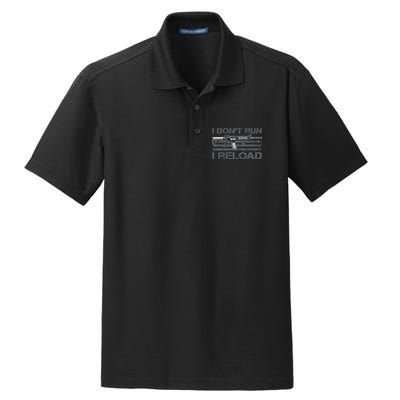 I Don't Run I Reload Funny Gun Owner Pro Guns (ON BACK) Dry Zone Grid Polo