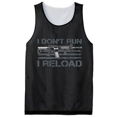 I Don't Run I Reload Funny Gun Owner Pro Guns (ON BACK) Mesh Reversible Basketball Jersey Tank
