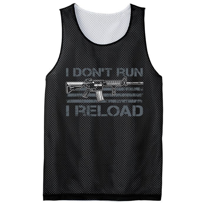 I Don't Run I Reload Funny Gun Owner Pro Guns (ON BACK) Mesh Reversible Basketball Jersey Tank