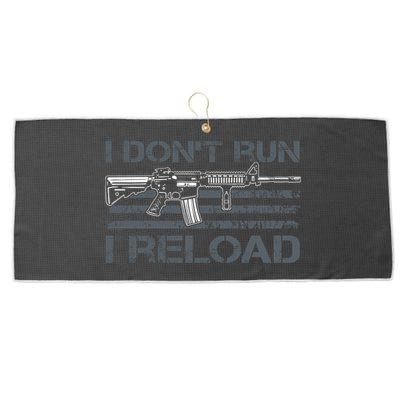 I Don't Run I Reload Funny Gun Owner Pro Guns (ON BACK) Large Microfiber Waffle Golf Towel