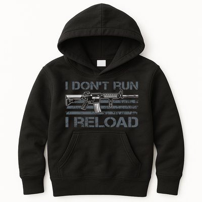 I Don't Run I Reload Funny Gun Owner Pro Guns (ON BACK) Kids Hoodie