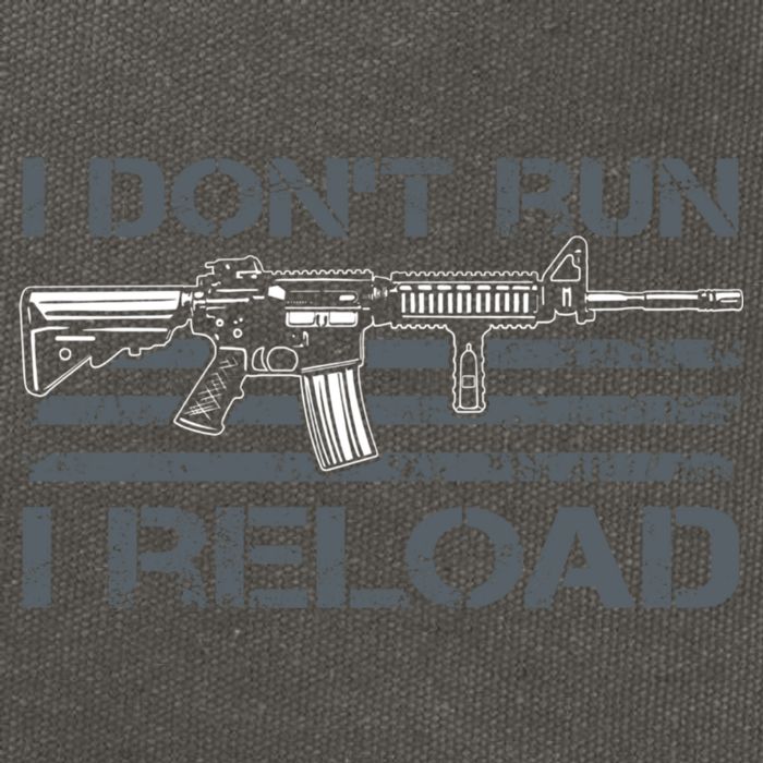 I Don't Run I Reload Funny Gun Owner Pro Guns (ON BACK) Cotton Canvas Backpack