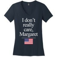 I Dont Really Care Margaret Minimalist Jd Vance Women's V-Neck T-Shirt