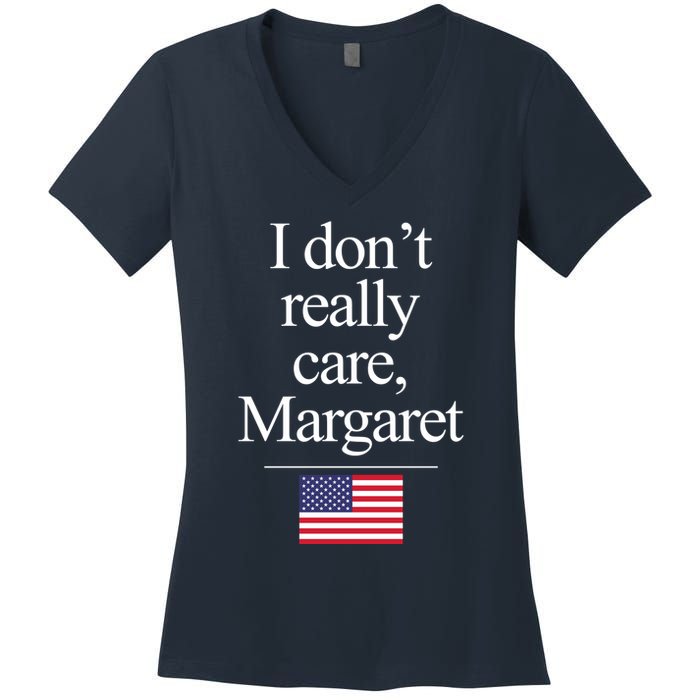 I Dont Really Care Margaret Minimalist Jd Vance Women's V-Neck T-Shirt