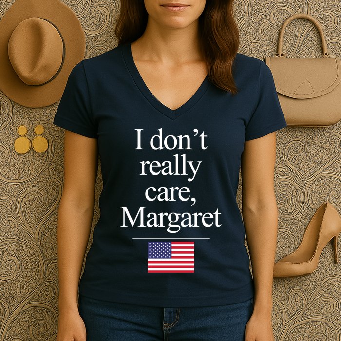 I Dont Really Care Margaret Minimalist Jd Vance Women's V-Neck T-Shirt