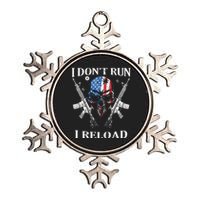 I Dont Run I Reload Gun Rights AR 15 Skull American Flag Metallic Star Ornament