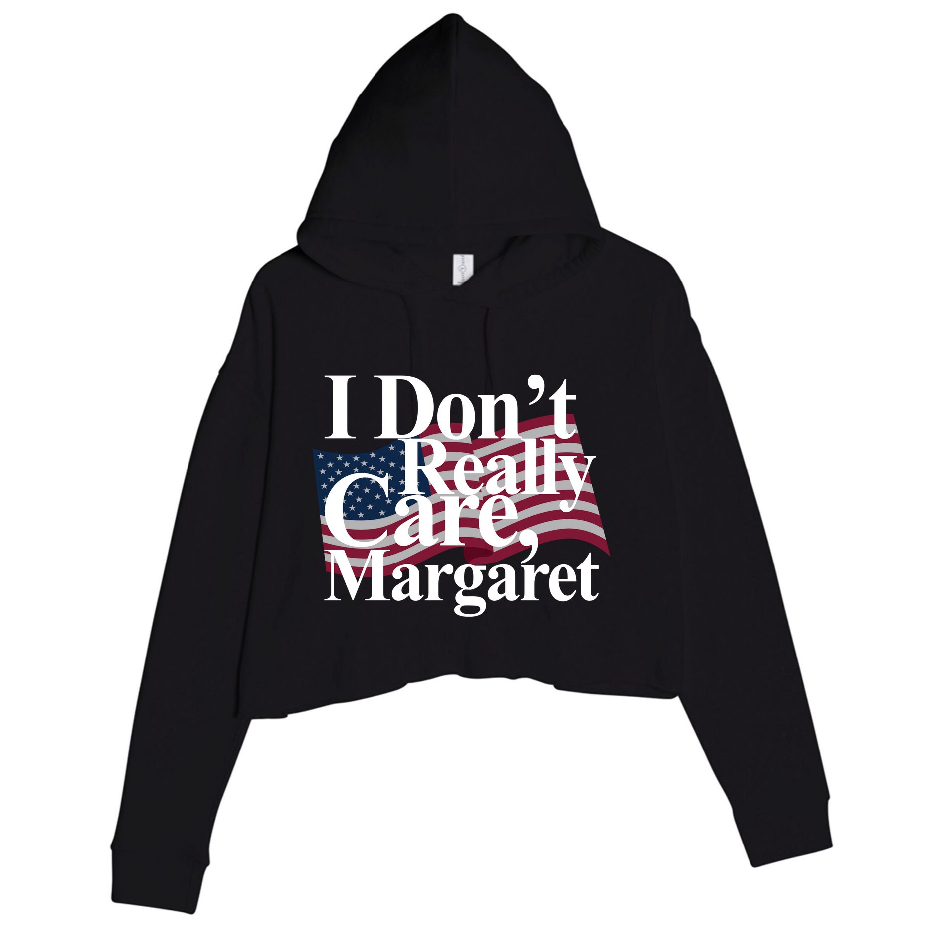 I DonT Really Care Margaret Funny Minimalist Crop Fleece Hoodie