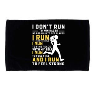 I DonT Run To Win Races Funny Running Gift For Runners Microfiber Hand Towel