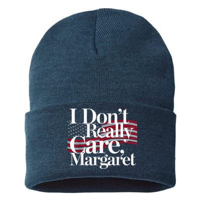 I DonT Really Care Margaret Minimalist Sustainable Knit Beanie