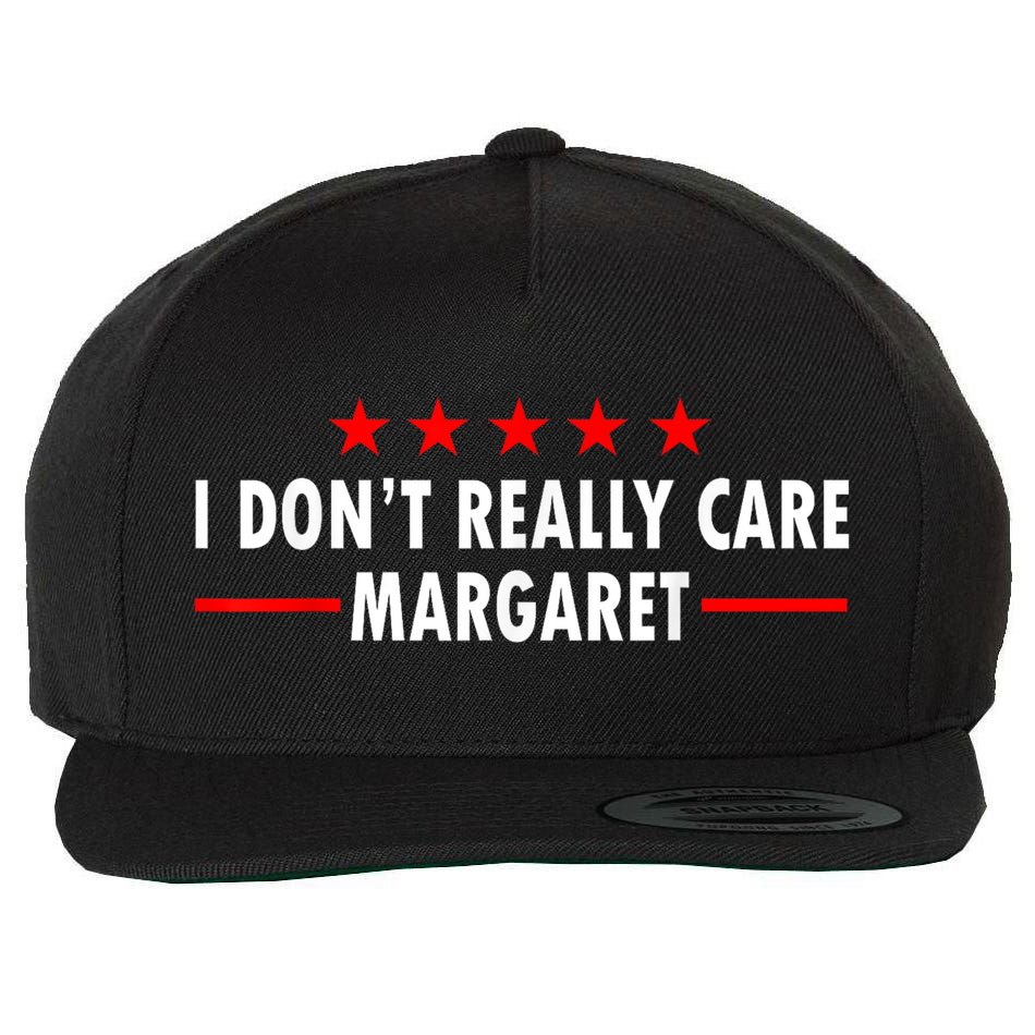 I Don’T Really Care Margaret Jd Vance Funny Minimalist Wool Snapback Cap
