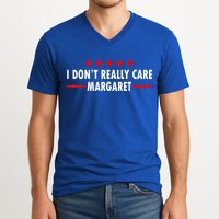 I Don’T Really Care Margaret Jd Vance Funny Minimalist V-Neck T-Shirt