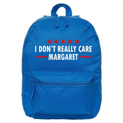 I Don’T Really Care Margaret Jd Vance Funny Minimalist 16 in Basic Backpack