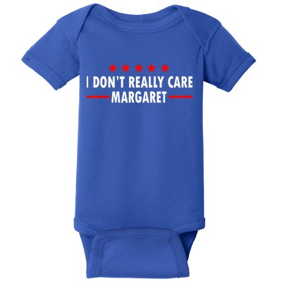 I Don’T Really Care Margaret Jd Vance Funny Minimalist Baby Bodysuit